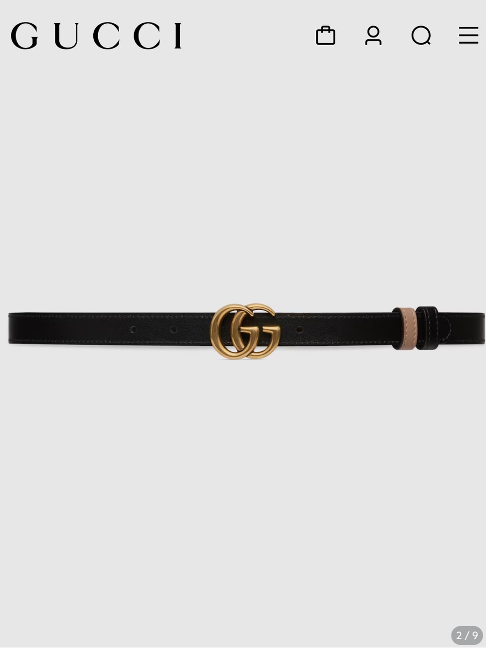 Gucci GG Marmont reversible thin belt